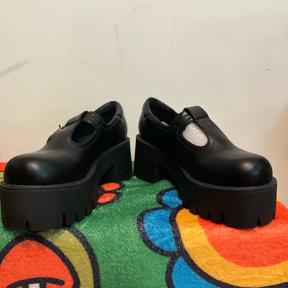 Current Mood Black Chunky Platform Mary Jane Shoes
